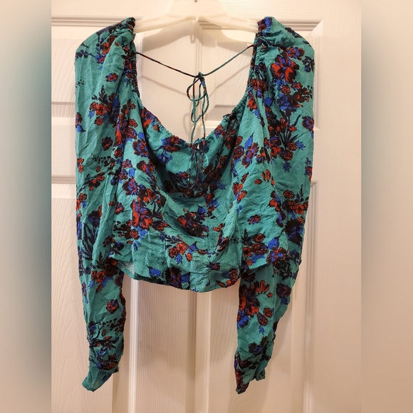 Free People Hilary Print Keyhole Neck Top - Picture 6 of 10